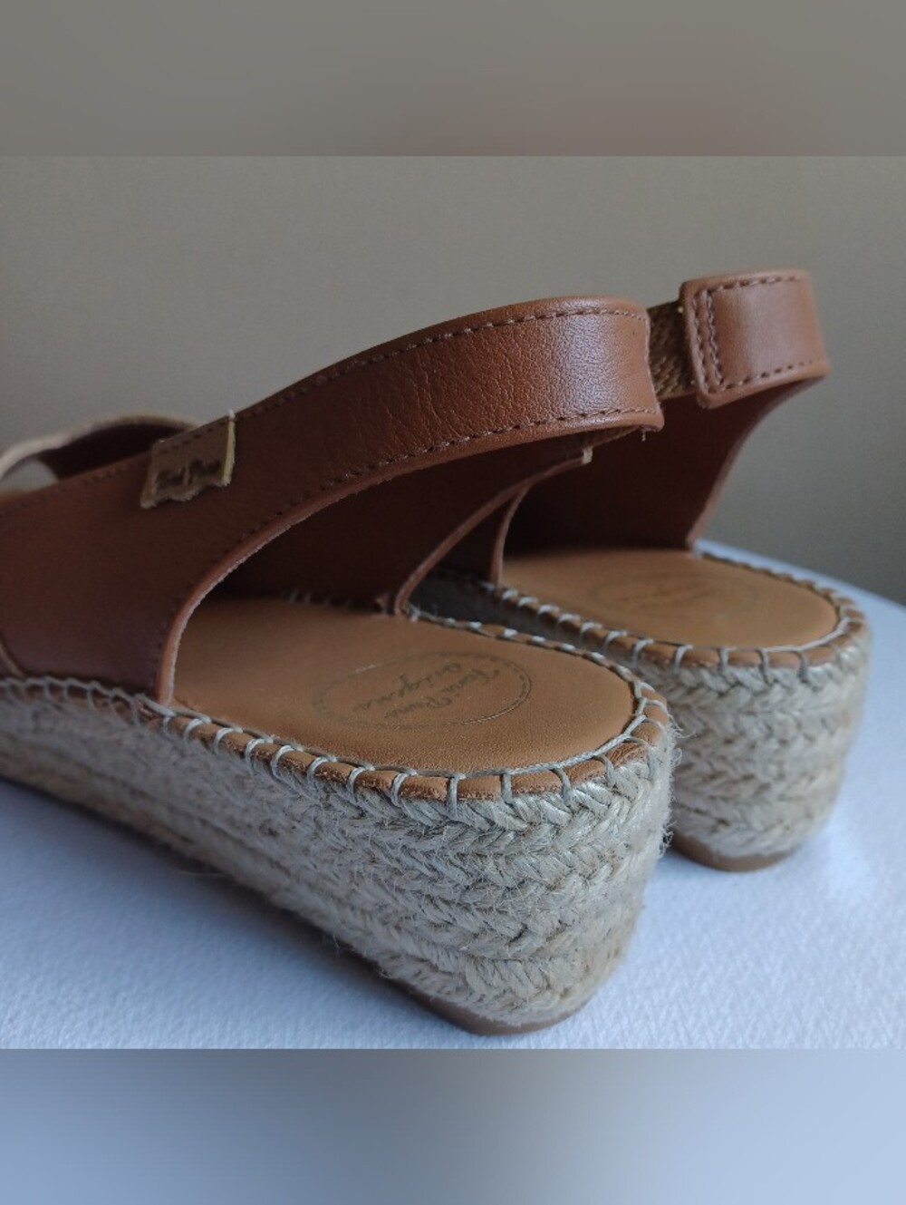 TONI PONS women's Bernia Espadrille Wedgw In Tan Size 39 - Picture 7 of 9